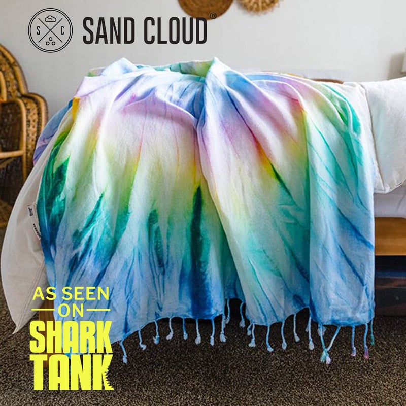Sand Cloud Extra Large Turkish Beach Towel - Sand Free - 100% Organic Turkish Cotton Yarn - Quick Dry Towel for Beach, Picnic Blanket or Throw - As Seen on Shark Tank - Tie Dye (Wanderlust) - Image 5